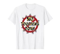 Panneau d'avertissement « No Touching Zone Not Friendly Do Not Touch » T-Shirt, Homme, Blanc, 3XL