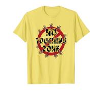 Panneau d'avertissement « No Touching Zone Not Friendly Do Not Touch » T-Shirt, Homme, Citron, L
