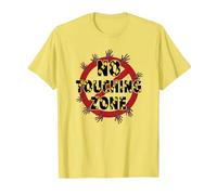Panneau d'avertissement « No Touching Zone Not Friendly Do Not Touch » T-Shirt, Homme, Citron, S