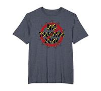 Panneau d'avertissement « No Touching Zone Not Friendly Do Not Touch » T-Shirt, Homme Grandes Tailles, Bleu Chiné, 2X Tall