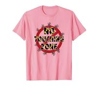 Panneau d'avertissement « No Touching Zone Not Friendly Do Not Touch » T-Shirt, Homme, Rose, XXL