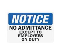 Panneau d'avertissement « Notice No Admittance Except To Employees », « Do Not Enter Security » pour maison, entreprise, extérieur, intérieur, route, garage, rue, mur, sécurité, sécurité, décoration
