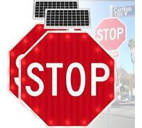 Panneau d'avertissement octogonal So LED de 81,3 cm, panneau d'avertissement d'interdiction de stationnement, film réfléchissant pour une meilleure visibilité, dispositif de contrôle de la circulation