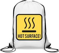 Panneau d'avertissement parodie Hot Surface Danger Sign Gym Sack Casual Sac à cordon Blanc