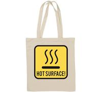 Panneau d'avertissement parodie Hot Surface Danger Sign Natural Cotton Tote Bag Blanc