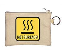 Panneau d'avertissement parodie Hot Surface Danger Sign Porte-clés porte-monnaie Beige