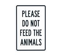 Panneau d'avertissement « Please Do Not Feed The Animals », panneau en métal pour extérieur, intérieur, route, cour, garage, maison, affaires, rue, mur, sécurité, décoration personnalisée, 20,3 x 30,5