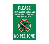 Panneau d'avertissement « Please Help Us Keep Our Grass Green and Clean For Our Kids To Play » - Panneau d'avertissement en métal « No Dog Poop » - Pour entreprise, maison, garage, mur, sécurité