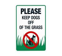 Panneau d'avertissement « Please Keep Dogs Off The Grass With Dog » - Panneau d'avertissement en métal pour entreprise, maison, route, cour, garage, rue, mur de sécurité, décoration personnalisée 20,3