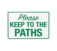 Panneau d'avertissement « Please Keep To The Paths », panneaux en métal pour la maison, le travail, l'extérieur, l'intérieur, la route, le garage, la rue, le mur, la sécurité, décoration personnalisée