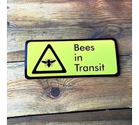 Panneau d'avertissement pour apiculture « Caution Bees in Transit », petit panneau magnétique pour transport d'abeilles pour utilisation répétée, panneau pour voiture ou van