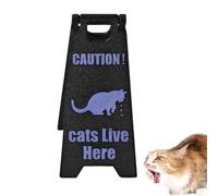 Panneau d'avertissement pour chat, panneau d'avertissement pour vomissements de chat,Panneau d’avertissement de chat imprimé en drôle - Panneau d'avertissement Gag fantaisie, panneau de chat de cou