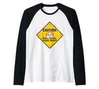 Panneau d'avertissement pour chien Akita Inu - Cadeau amusant - Chiot Akita Manche Raglan