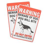 Panneau D'avertissement pour Chiens Rétro en Fer, Lot de 2