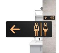 Panneau d'avertissement pour toilettes avec point de direction en acrylique | Marqueur de toilettes commerciaux pour magasins de retraite, bâtiments, hôtels, restaurants, cafés et salons