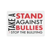 Panneau d'avertissement réfléchissant en aluminium avec symbole « Take A Stand Against Cyber Bullies Stop The Bullying » - 30,5 x 20,3 cm