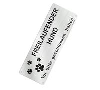 Panneau d'avertissement résistant à l'eau et aux intempéries pour chien en aluminium 25 x 10 cm