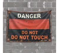 Panneau d'avertissement rouillé avec inscription « Danger » - Do Not Touch - Accessoires et décoration de jardin (75 x 100 cm)