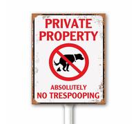 Panneau d'avertissement rustique « No Trespooping » - Panneau de sarcasme pour propriété privée - Cadeau amusant pour propriétaire de chien - Inscription « No Dog Peeing Pooping Dogs » - Panneau de