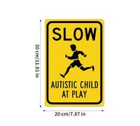 Panneau d'avertissement « Slow Down Kids At Play » de 30 cm - Panneau d'avertissement réfléchissant en métal | Panneau d'avertissement en métal antirouille pour rue, pelouse, quartier, parc, trottoir