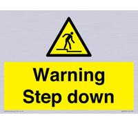 Panneau d'avertissement « Step Down » - 200 x 150 mm - A5L