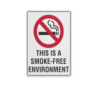 Panneau d'avertissement « This Is A Smoke Free Environment » - 30,5 x 20,3 cm