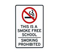 Panneau d'avertissement « This Is A Smoke Free School Smoking Interdiction », panneaux en métal pour entreprise, maison, extérieur, intérieur, garage, mur de rue, décoration personnalisée, 20,3 x 30,5