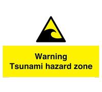 Panneau d'avertissement Tsunami Hazard Zone - 600 x 400 mm - A2L