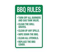 Panneau d'avertissement « Turn Off All Burners and Gas Tank Valve Clean The Grill Grates Wipe Down The BBQ », panneaux en métal de sécurité pour maison, entreprise, rue, mur, sécurité, décoration