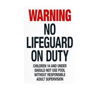 Panneau d'avertissement « Utah Warning No Lifeguard On Duty », conforme au code de sécurité de l'état de l'Utah Pool Safety Code, panneau de sécurité en métal, utilisation pour entreprise, maison
