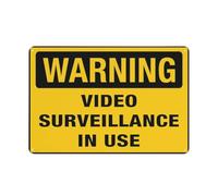 Panneau d'avertissement « Video Surveillance In Use » - 30,5 x 20,3 cm - Pour maison, entreprise, allée