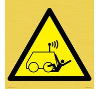 Panneau d'avertissement W037 : « Run over by remote operator control machine » - 300 x 300 mm - S30
