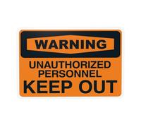 Panneau d'avertissement « Warning Unauthorized Personnel Keep Out », « Do Not Enter Security » - Panneau en métal pour maison, entreprise, extérieur, intérieur, route, cour, garage, rue, mur de