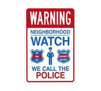 Panneau d'avertissement « Warning We Call The Police We Dial 911 24 Hour Security On Duty » - Panneau en métal - Utilisation pour le bureau - Décoration murale personnalisée - 20,3 x 30,5 cm