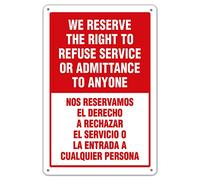 Panneau d'avertissement « We Reserve The Right to Refuse Service », « No soliciting » - 20,3 x 30,5 cm