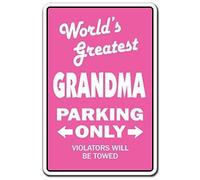 Panneau d'avertissement « World's Greatest Grandma » - Cadeau pour petits-enfants et grand-mère - 20,3 x 30,5 cm