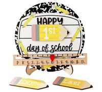 Panneau de 1er jour d'école réutilisable avec support | Tableau scolaire avec règle de niveau pour la maison, la salle de classe, la garderie, la fête, l'obtention d'un diplôme