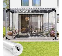 Panneau De Bâche Transparente avec Fermeture Éclair Rideau De Bâche Extérieur Claire Imperméable Bâche PVC Étanche avec Œillets pour Pergola Gazebo Porche,Nozip,4.3×3m(14.1x9.8ft)