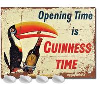 Panneau de bar en métal - Fixations incluses - Accessoires de bar pour la maison, le pub ou le jardin extérieur - Plaque murale pour bar avec inscription « Guinness »