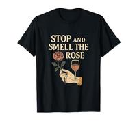 Panneau de Bar Vintage Stop and Smell The Rose T-Shirt
