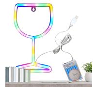 Panneau De Barre LED - Lumière Néon Lumineuse Pour Cocktail, Affichage Mural Décoratif Pour Verres À Vin, Éclairage De Fête Alimenté Par USB | Panneau Suspendu Moderne Pour Salon, Grotte D'homme, Bure
