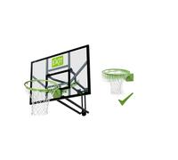 EXIT Toys Panneau de Basket Galaxy pour Montage Mural avec Dunkring - INCL. Dunkring, Filet et Matériel de Fixation - Panneau Réglable en 5 Hauteurs - pour Adultes - Cadre Robuste - Vert/Noir