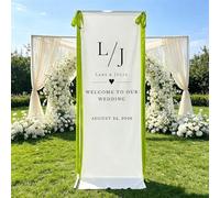 Panneau de bienvenue de mariage personnalisé, bannière de mariage moderne en plein air, décoration de mariage, panneau de fête de fiançailles (100 x 300 cm)