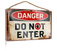 Panneau de bienvenue en bois « Danger : Do Not Enter ». Accessoires de patio et plaques (20 x 30 cm)