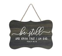 Panneau de bienvenue en bois rustique Be Still And Know That I AM GOD Psaum 46:10 pour porte d'entrée, porche, décoration murale, style shabby chic, panneau en bois pour école, salle de classe, café