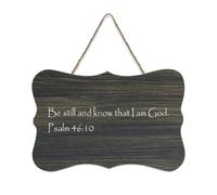 Panneau de bienvenue en bois rustique Be Still And Know That I Am God. Psaume 46:10 pour porte d'entrée, porche, décoration murale, style shabby chic, panneau en bois pour école, salle de classe, café