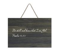Panneau de bienvenue en bois rustique Be Still And Know That I Am God. Psaume 46:10 pour porte d'entrée, porche, décoration murale, style shabby chic, panneau en bois pour école, salle de classe, café