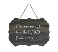 Panneau de bienvenue en bois rustique « Children Are A Gift from The Lord. Psaume 127:3 » pour porte d'entrée, porche, décoration murale, style shabby chic, pour école, salle de classe, café, maison