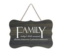 Panneau de bienvenue en bois rustique « Family Today's Little Moments Becomes Tomorrow's Precious Memories » pour porte d'entrée, porche, décoration murale, panneau en bois pour école, salle de classe