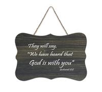 Panneau de bienvenue en bois rustique « They Will Say, We Have Heard That God Is with You » pour porte d'entrée, porche, décoration murale, panneau en bois pour école, salle de classe, café, maison